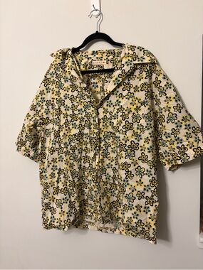 Marni Floral Short-Sleeve Button-Up Shirt - Yellow Floral